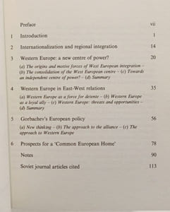 Soviet Policy Perpectives on Western Europe