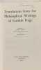 Translations from the Philosophical Writings of Gottlob Frege. by Peter Geach and Max Black
