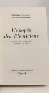 L'épopée des Phéniciens - Collection " l'aventure des civilisations "