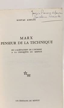 Marx penseur de la technique. Axelos Kostas