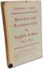 Reaction and reconstruction in English Politics 1832-1852. Norman Cash