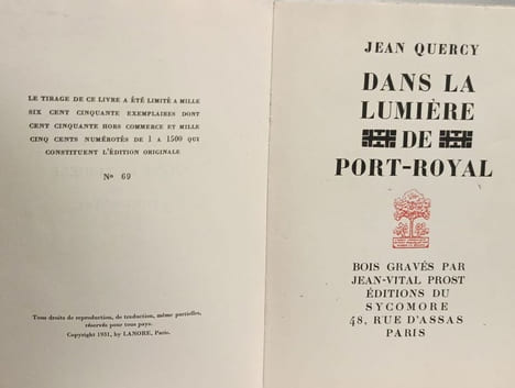 Dans la lumière de Port-Royal. Jean Quercy