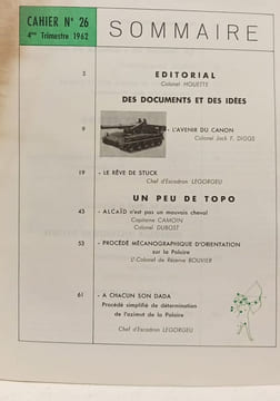 Les cahiers de l'artillerie n°26 4e trimestre 1962 - Editorial Colonel Houette - l'avenir du canon Colonel Jack F.Diggs - le rêve de stuck chef ...