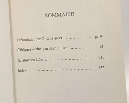 12 années de critique littéraires 1968-1979 + Jean Sulivan et le cinéma - Passer la ligne --- rencontres avec Jean Sulivan n°5 et 6. Jean Sulivan