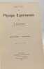 Notes de physique exp&eacute;rimentale - TOME I: M&eacute;canique pesanteur. Muynck