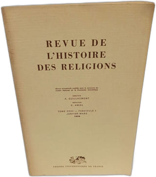 Revue de l'histoire des religions Tome CCIII -Fascicule 1à 4. A. Guillaumont C. Amiel