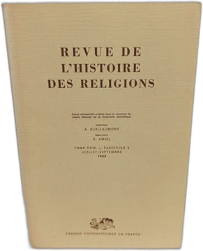 Revue de l'histoire des religions Tome CCIII -Fascicule 1à 4. A. Guillaumont C. Amiel