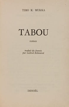 Tabou. Timo K. Mukka