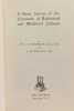 A short survey of the literature of Rabbinical and mediaeval Judaism (Burt Franklin bibliography & reference series 490). Oesterley Box