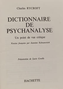 Dictionnaire de psychanalyse