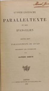 Aussercanonische Paralleltexte zu den Evangelien