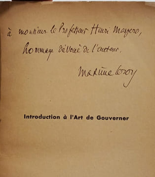 Introduction à l'art de gouverner. Maxime Leroy