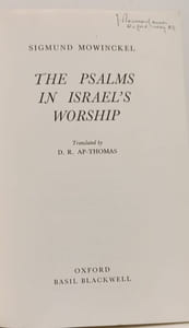 The Psalms in Israel's Worship