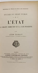 L'Etat les gouvernants et les agents --- Etudes de droit public - TOME I et II