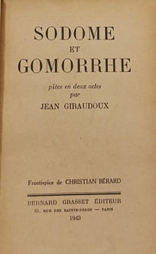 Sodome et Gomorrhe. Jean Giraudoux