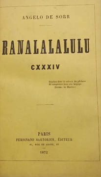 Ranalalalulu CXXXIV. Angelo de Sorr