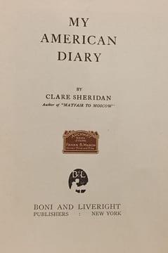 My American Diary. Clare Sheridan