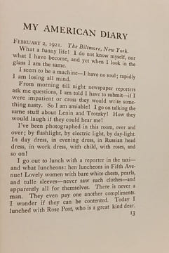 My American Diary. Clare Sheridan
