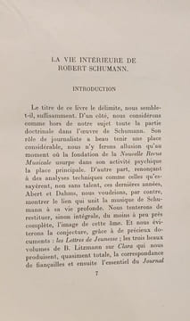 La vie intérieure de Robert Schumann. Robert Pitrou