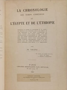 La chronologie des temps chrétiens de l'Égypte et de l'Éthiopie