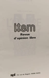 Item: Revue d'opinion libre