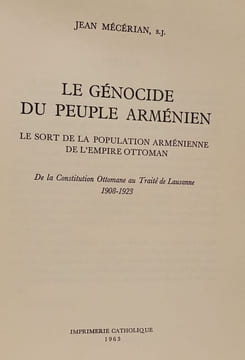 Le génocide du peuple arménien. Jean Mécerian s.j
