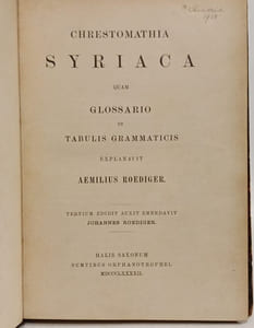 Chrestomathia Syriaca quam glossario et tabulis grammaticis explanavit