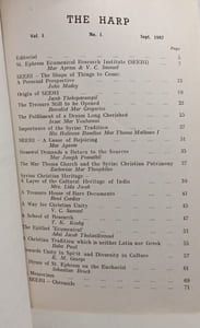 The Harp: A Review of Syriac and Oriental Studies VOL. I N°1 sept. 1987