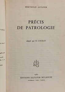 Précis de patrologie