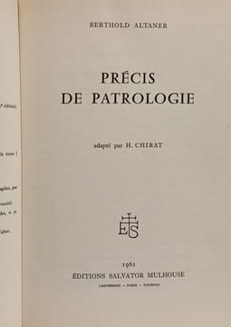 Précis de patrologie. Altaner