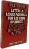 Lettre &agrave; Louis Pauwels sur les gens inquiets et qui ont bien le droit de l'&ecirc;tre. Paul Serant