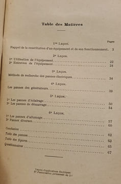 Cours sur l'électricité dans l'automobile en six leçons : fonctionnement pannes et remèdes. Collectif