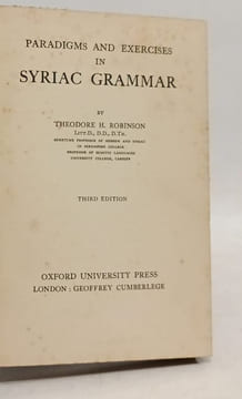 Paradigms and Exercises in Syriac Grammar - Third edition. Theodore H. Robinson