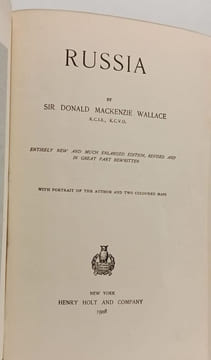 Russia. Sir Donald Mackenzie Wallace