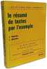 Le r&eacute;sum&eacute; de textes par l'exemple. j. fournier  r. dutertre