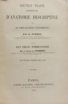 Nouveau traité élémentaire d'anatomie descriptive et de préparations anatomiques. A. JAMAIS  A. VERRIER