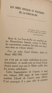 Les idées sociales et politiques de La-Tour-du-Pin