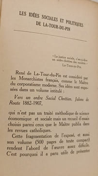 Les idées sociales et politiques de La-Tour-du-Pin. Roger Semichon