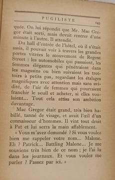 Battling Malone pugiliste. Louis Hémon