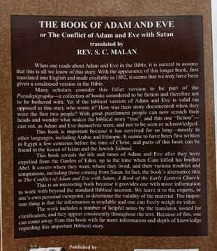 The Book of Adam and Eve. Malan S. C