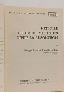 Histoire des idees politiques depuis la revolution