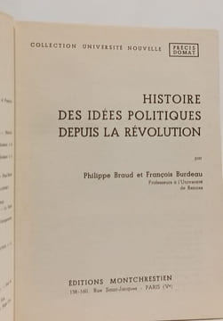Histoire des idees politiques depuis la revolution. Rice Graham