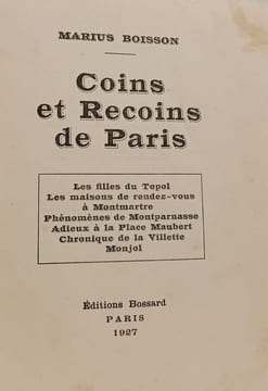 Coins et Recoins de Paris. MARIUS BOISSON