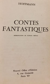 Contes fantastiques. Hoffmann