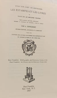 Essai sur l'art de restaurer les estampes et les livres