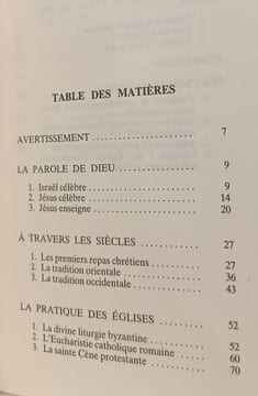 L'Eucharistie repas du Seigneur - divine liturgie messe et sainte cène. Larere Philippe