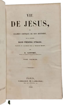 Vie de Jésus ou Examen critique de son histoire - 4 volumes: TOME 1: parties 1 et 2 + Tome 2: parties 1 et 2. David Frédéric Strauss