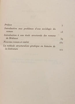 Pour une sociologie du roman. LUCIEN GOLDMANN