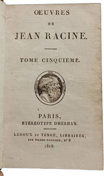Oeuvres de Jean Racine - TOME CINQUIEME. Jean Racine