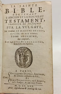 La Sainte Bible contenant l'Ancien et le Nouveau Testament - TOME NEUVIEME et DIXIEME